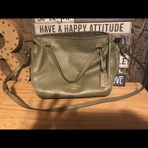 Coach Green Handbag with Crossbody Strap